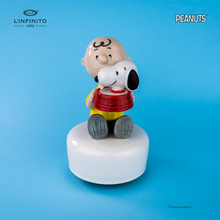 Carica l'immagine nel visualizzatore di Gallery, Statuina di Charlie Brown e Snoopy nella ciotola dell'acqua, su carillon musicale.