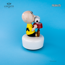 Carica l'immagine nel visualizzatore di Gallery, Statuina di Charlie Brown e Snoopy nella ciotola dell'acqua, su carillon musicale.