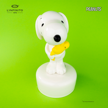 Carica l'immagine nel visualizzatore di Gallery, Statuina di Snoopy con in braccio Woodstock, su carillon musicale